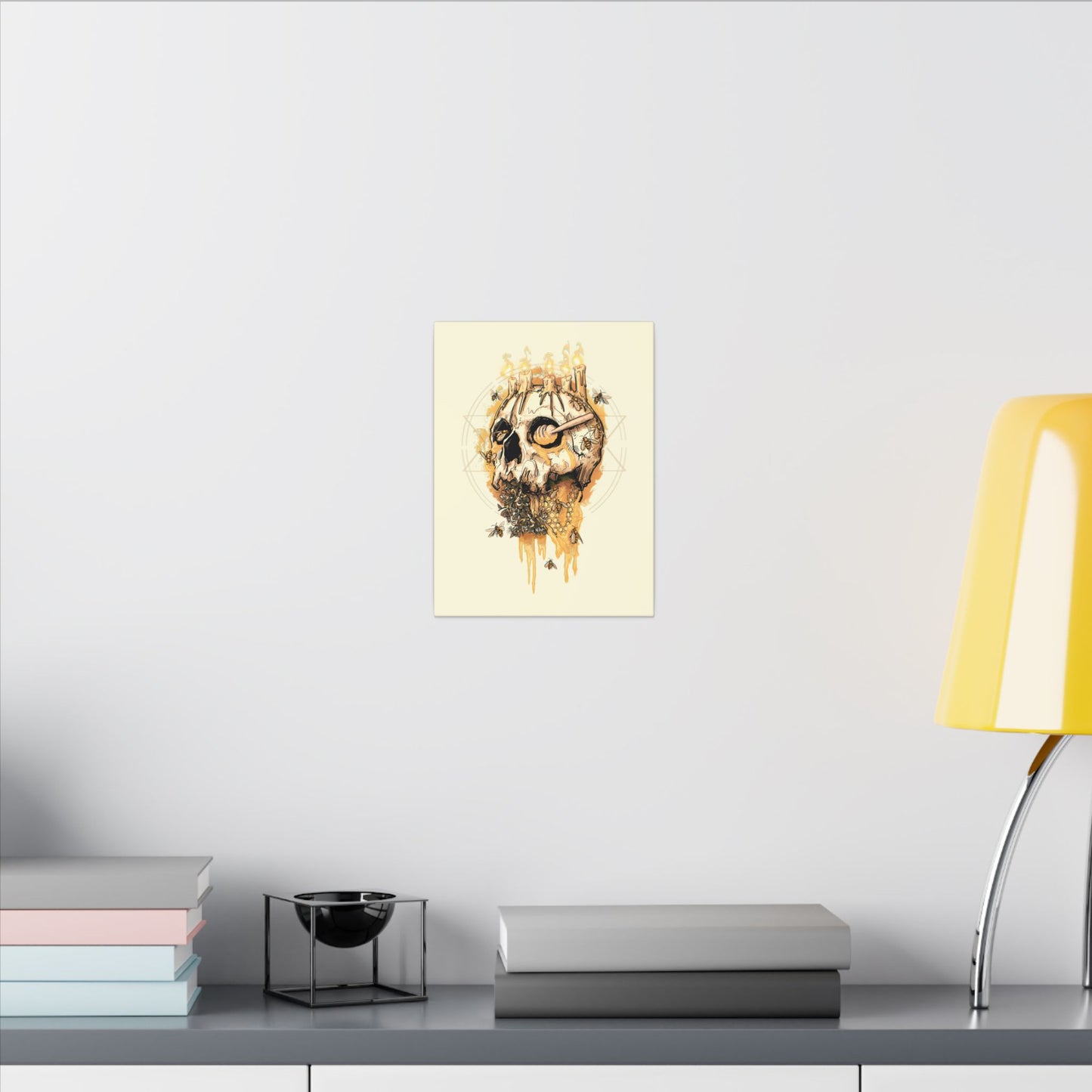 Elemental Skull Honeycore Matte Canvas Stretched