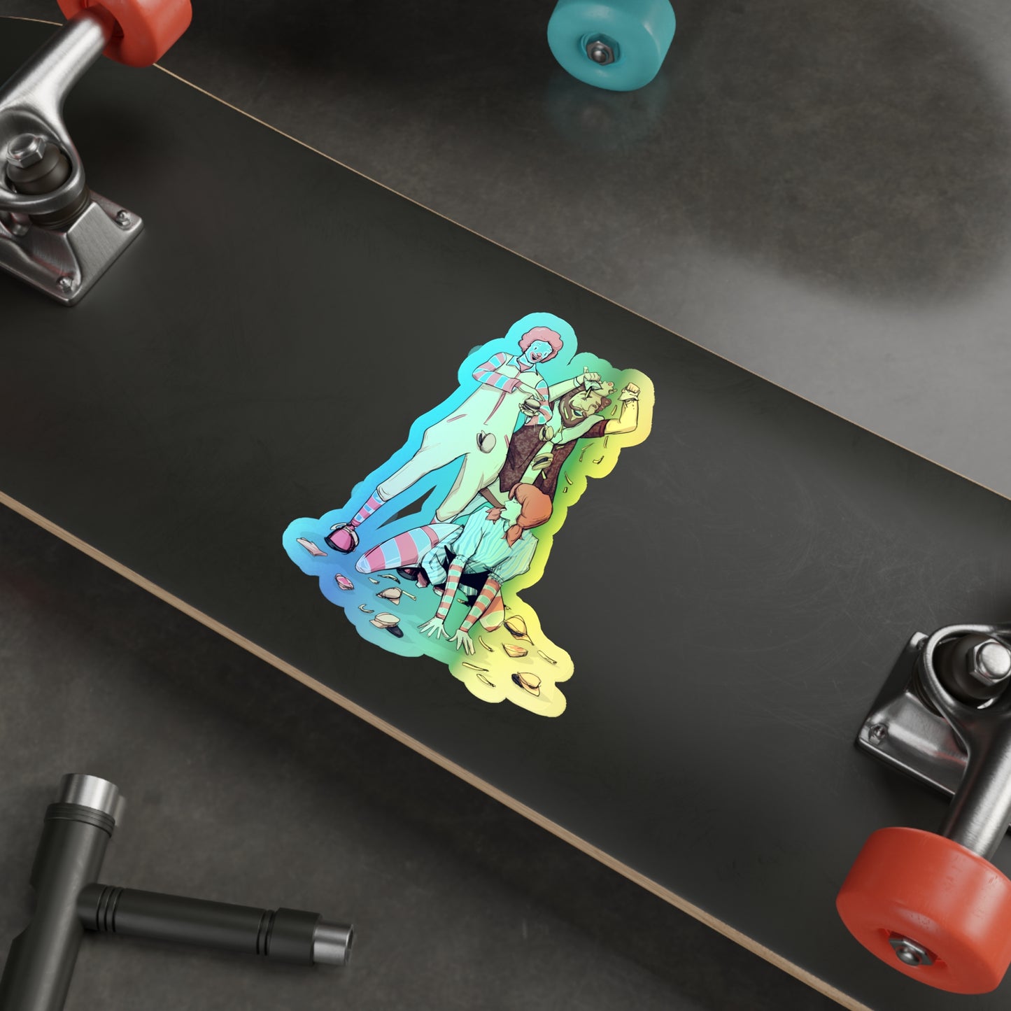 Burgers & Fries Holographic Die-cut Stickers