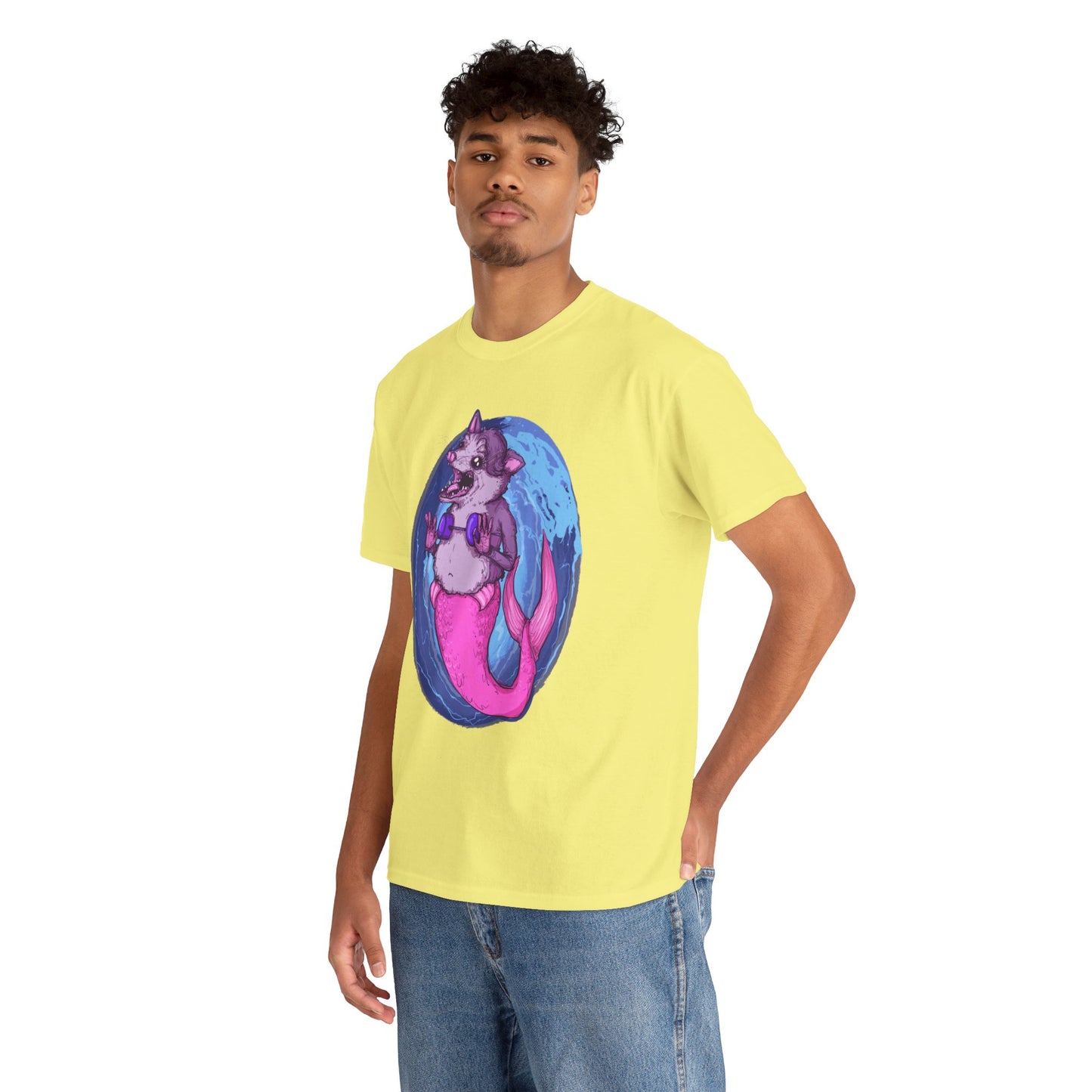 Mermaid Opossum Unisex Heavy Cotton Tee