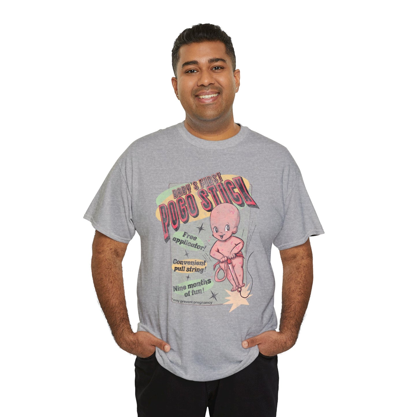 Baby's First Pogo Stick Unisex Heavy Cotton Tee