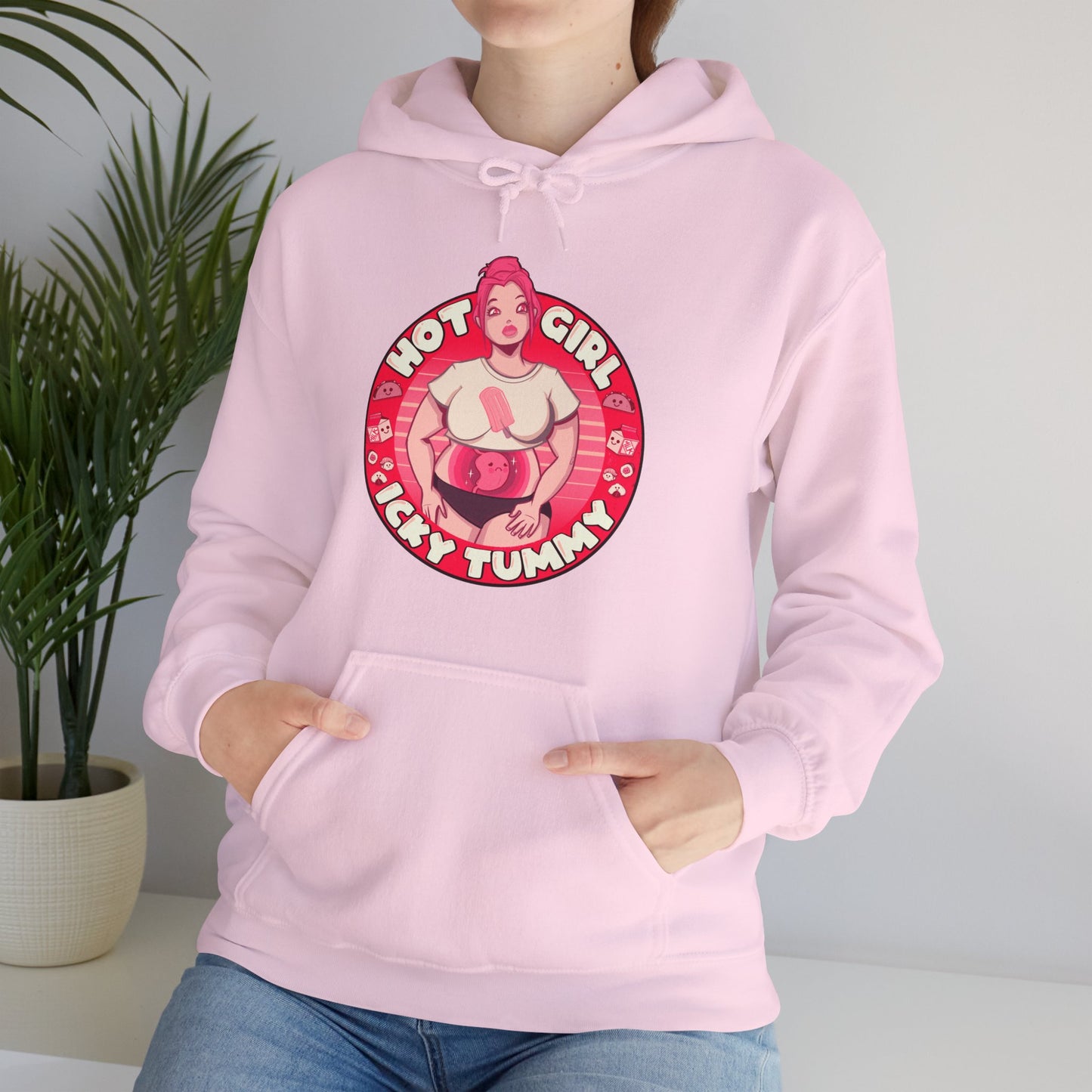 Hot Girl Icky Tummy Unisex Heavy Blend Hooded Sweatshirt