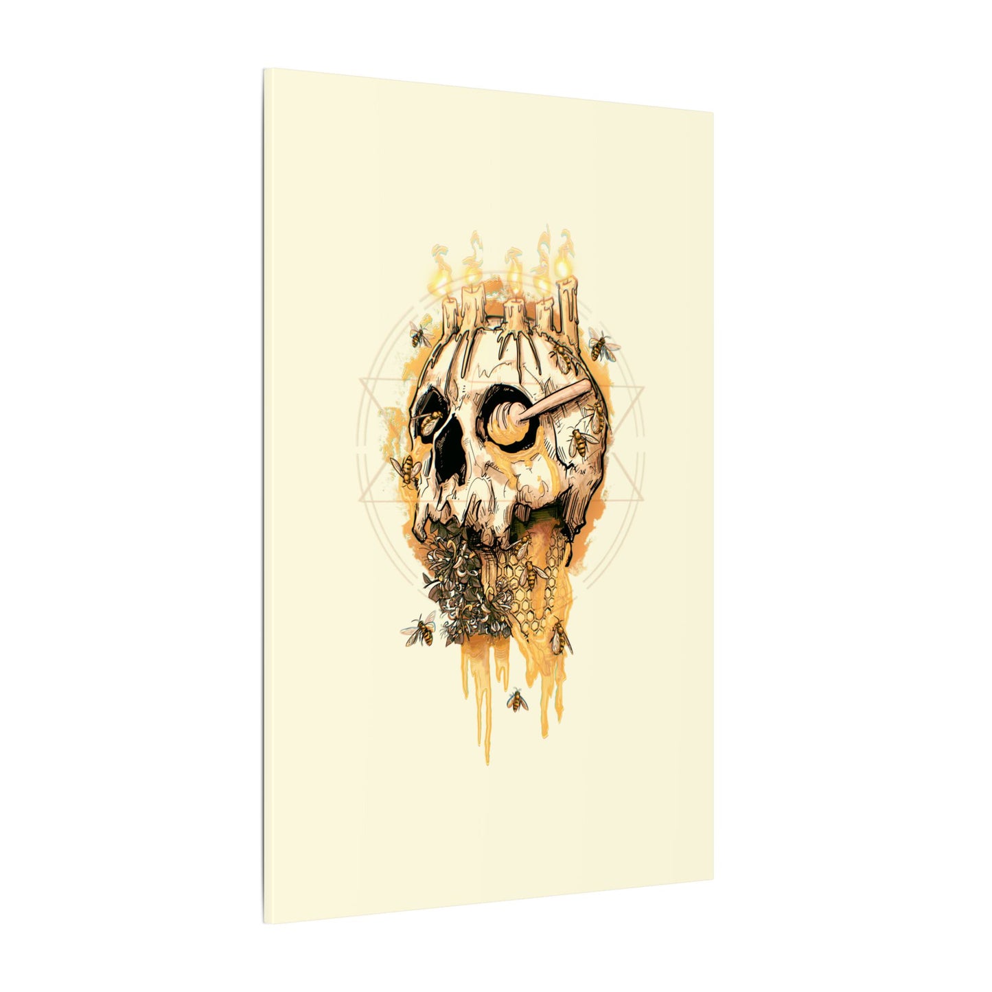 Elemental Skull Honeycore Matte Canvas Stretched
