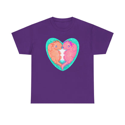 Axolotls In Love Unisex Heavy Cotton Tee