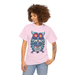 Sugar Skull Owl Unisex Heavy Cotton Tee