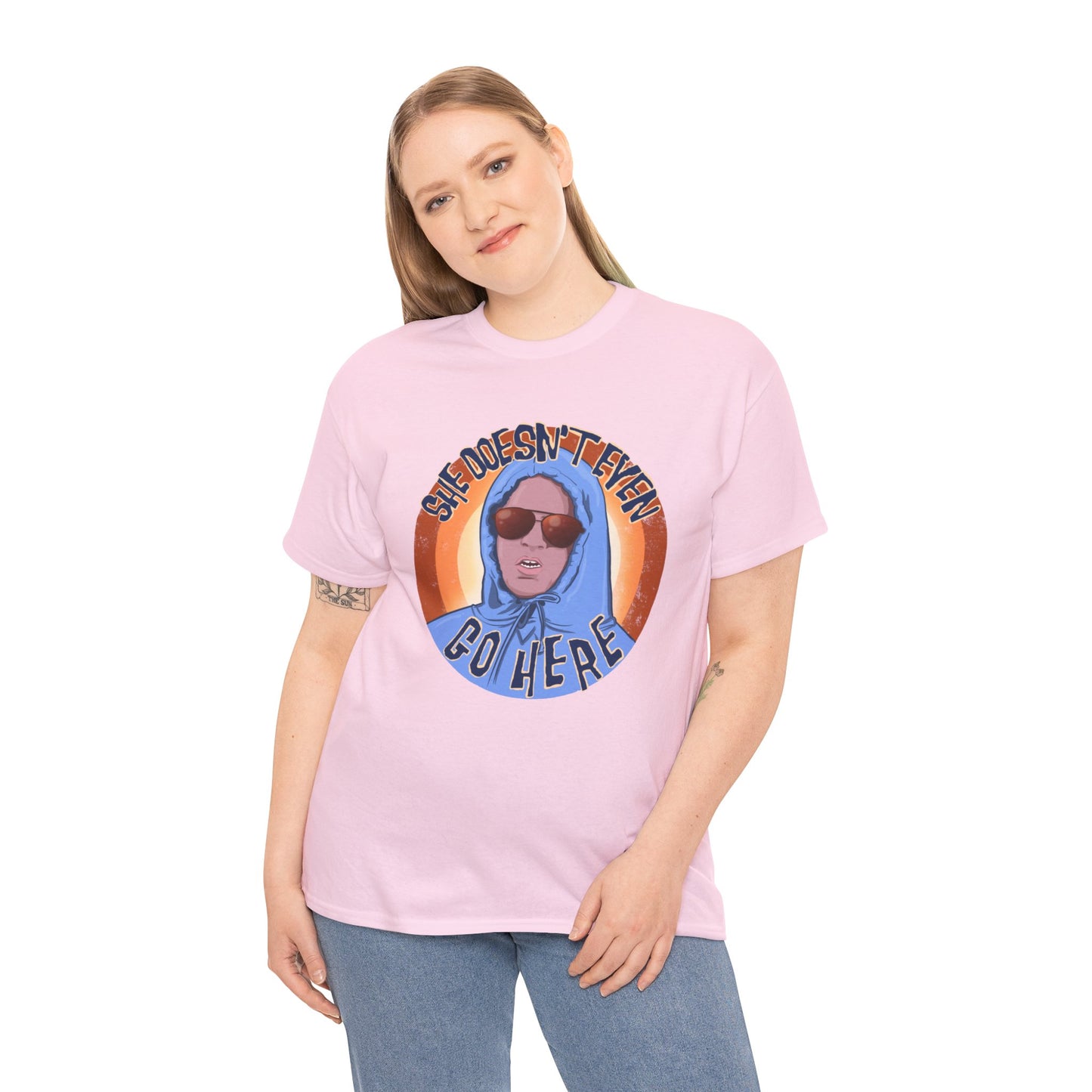 She Doesn't Even Go Here Unisex Heavy Cotton Patreon Tee