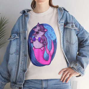 Mermaid Opossum Unisex Heavy Cotton Tee