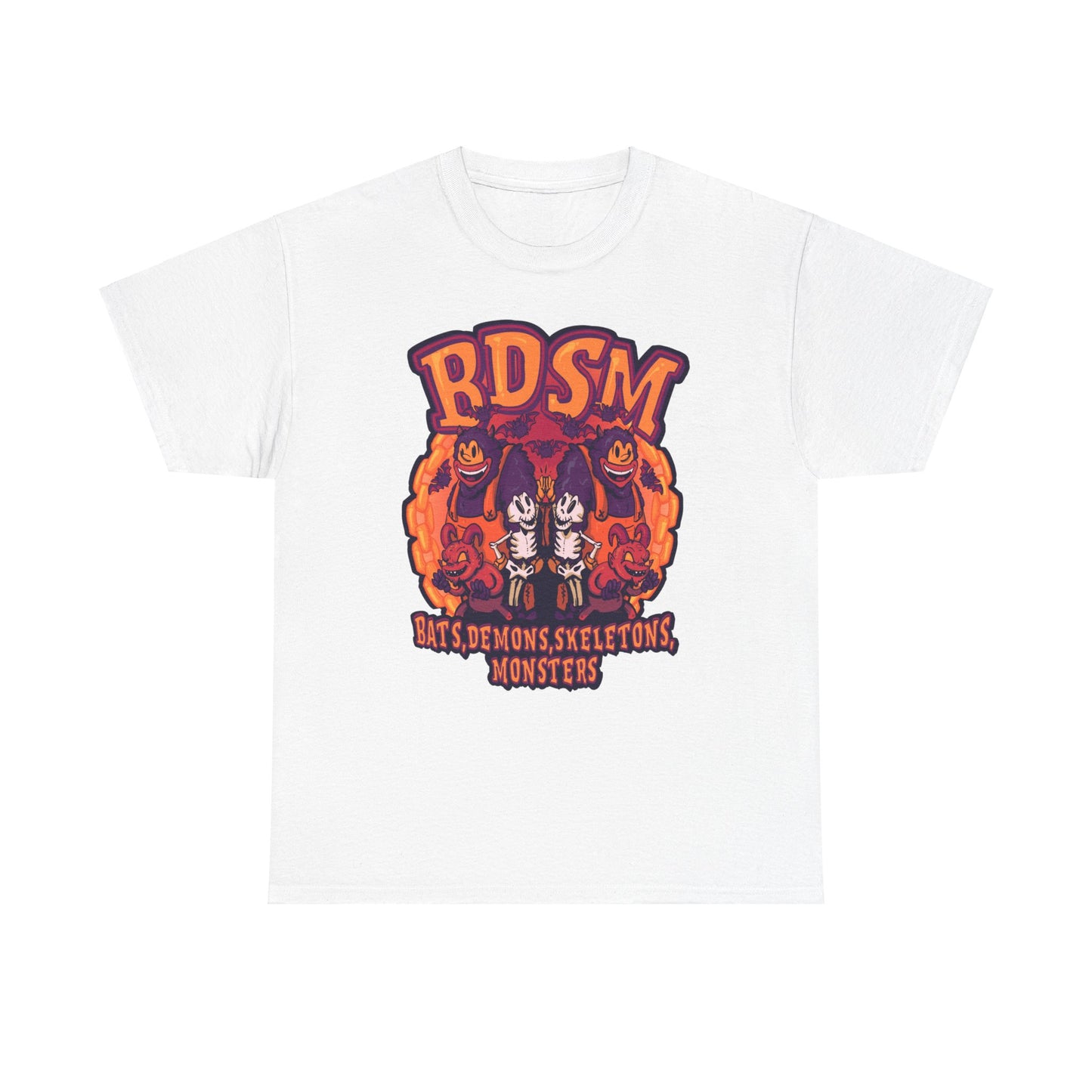 Bats Demons Skeletons Monsters Unisex Heavy Cotton Tee