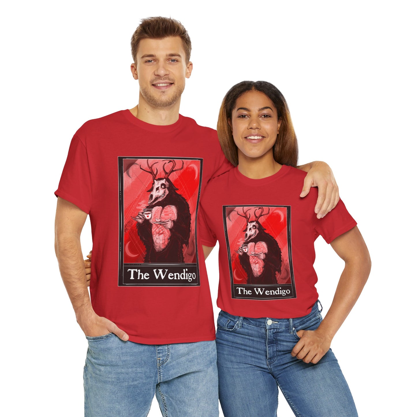 The Wendigo Tarot  (Front & Back Print) Unisex Heavy Cotton Tee