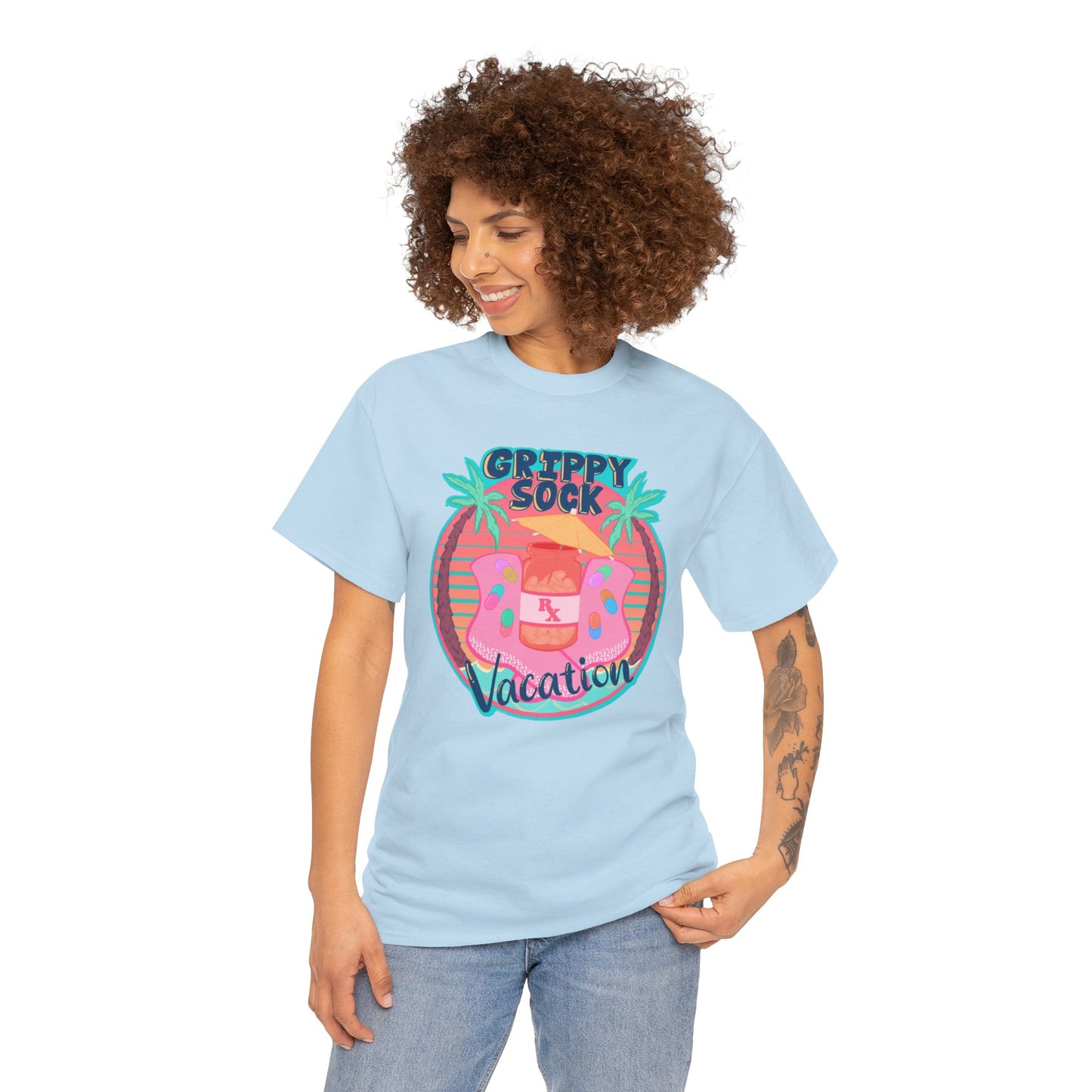 Grippy Sock Vacation Unisex Heavy Cotton Tee