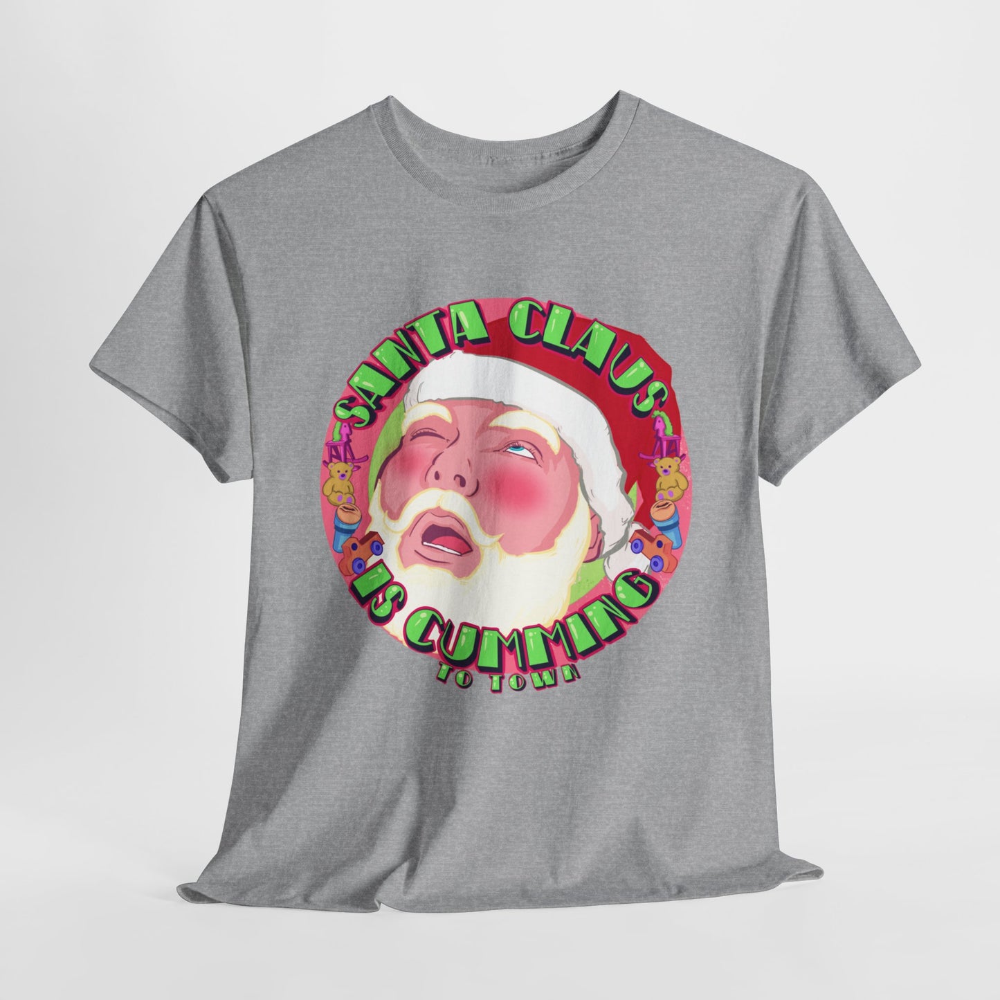 Santa Is Cumming Unisex Heavy Cotton Tee