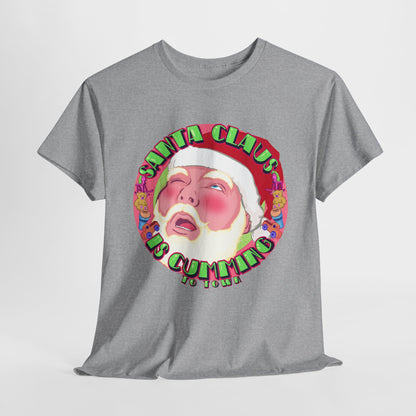 Santa Is Cumming Unisex Heavy Cotton Tee