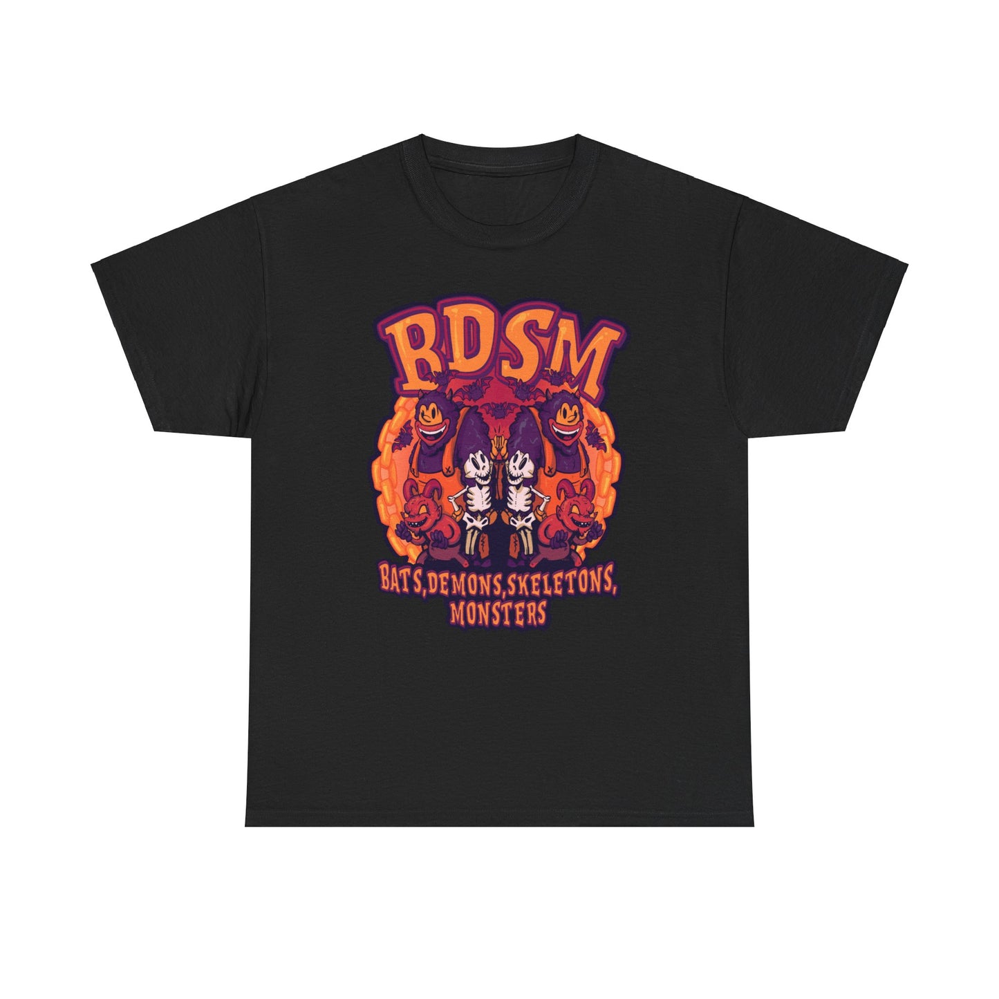 Bats Demons Skeletons Monsters Unisex Heavy Cotton Tee