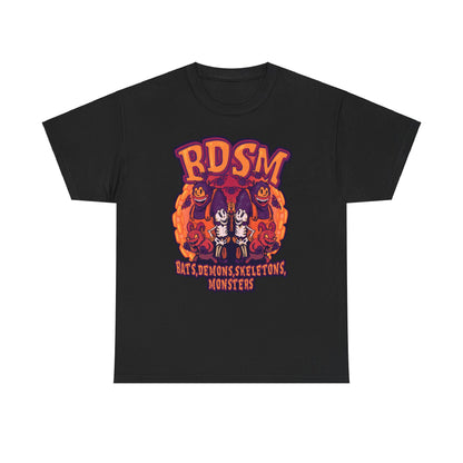 Bats Demons Skeletons Monsters Unisex Heavy Cotton Tee