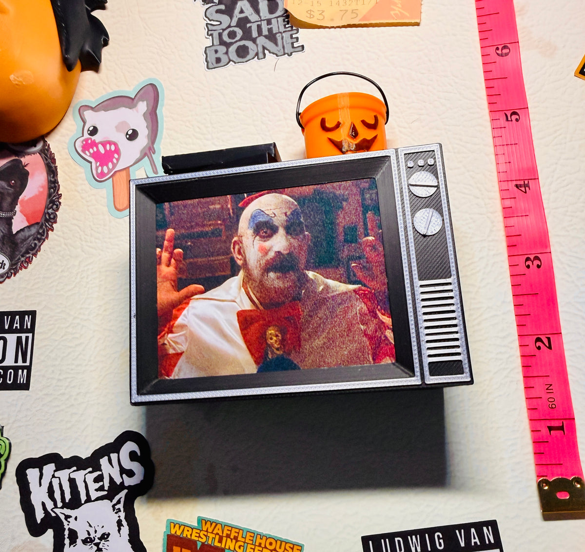 Halloween Clown Retro TV With Sound 3D Print Fridge Magnet