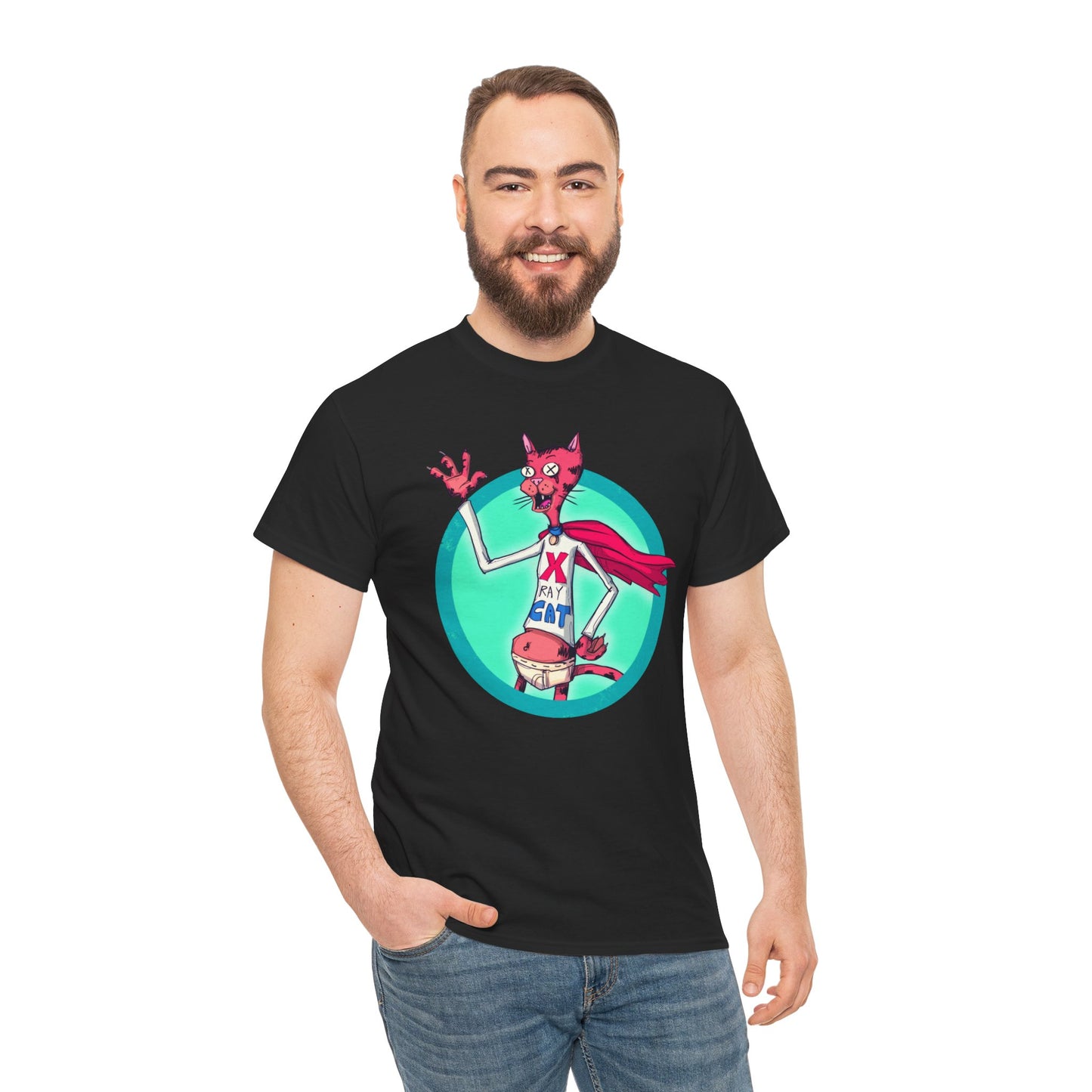 X-Ray Cat Unisex Heavy Cotton Tee