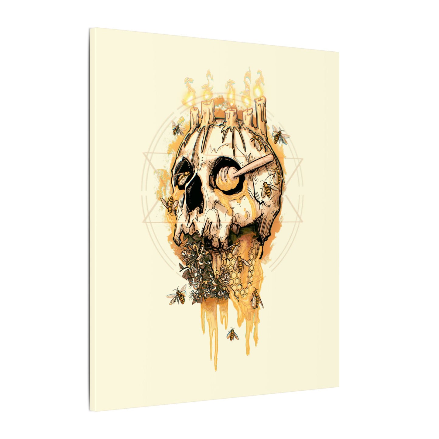Elemental Skull Honeycore Matte Canvas Stretched