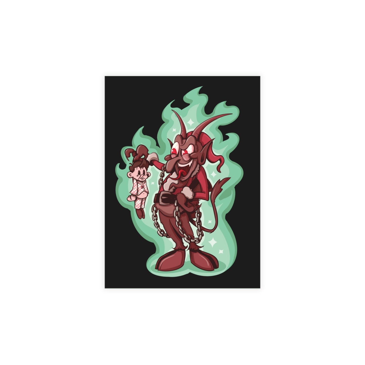 Rubber Hose Krampus Greeting Card Bundles (10, 30, 50 pcs)