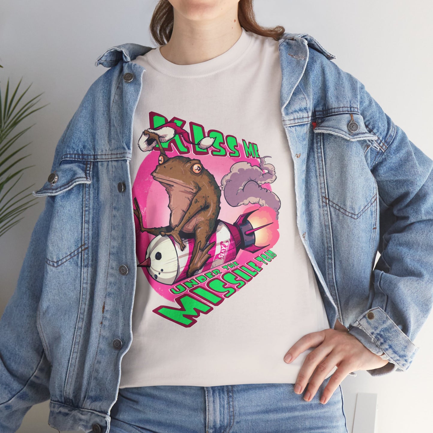 Kiss Me Under The Missile Toad Unisex Heavy Cotton Tee