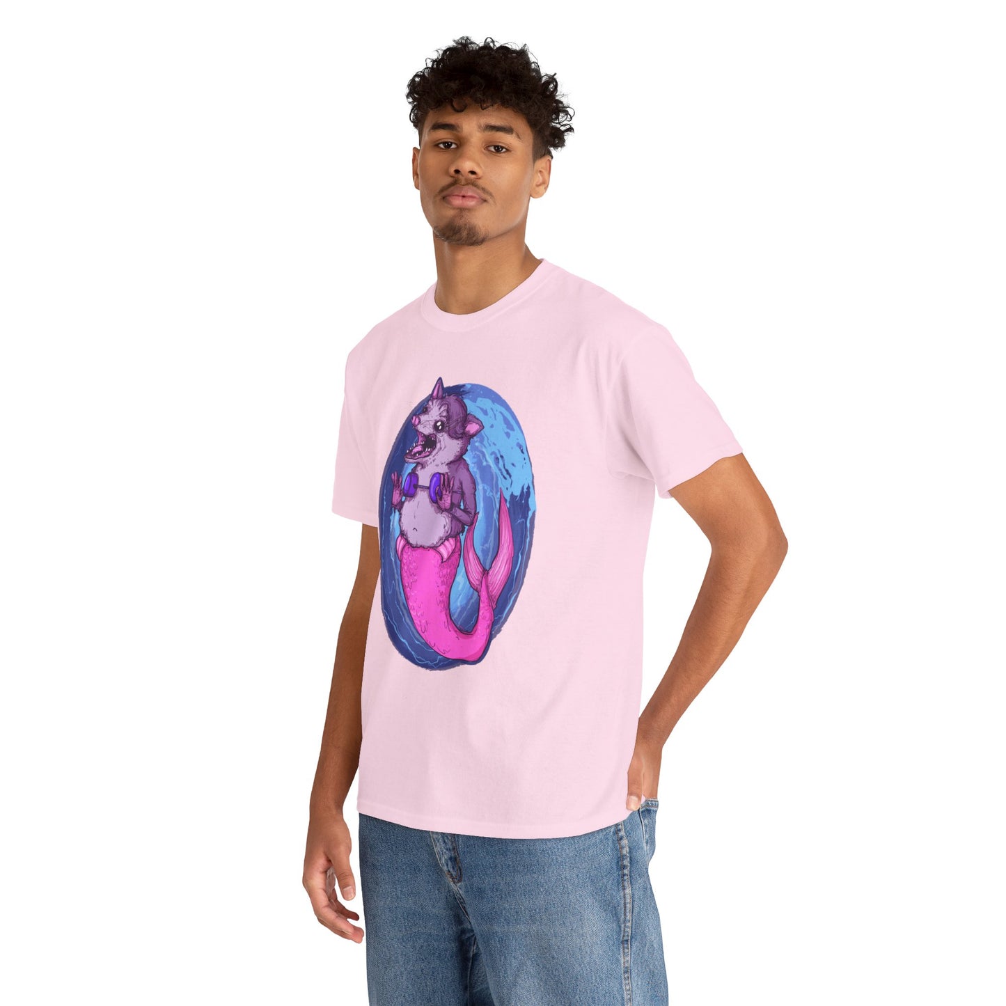 Mermaid Opossum Unisex Heavy Cotton Tee