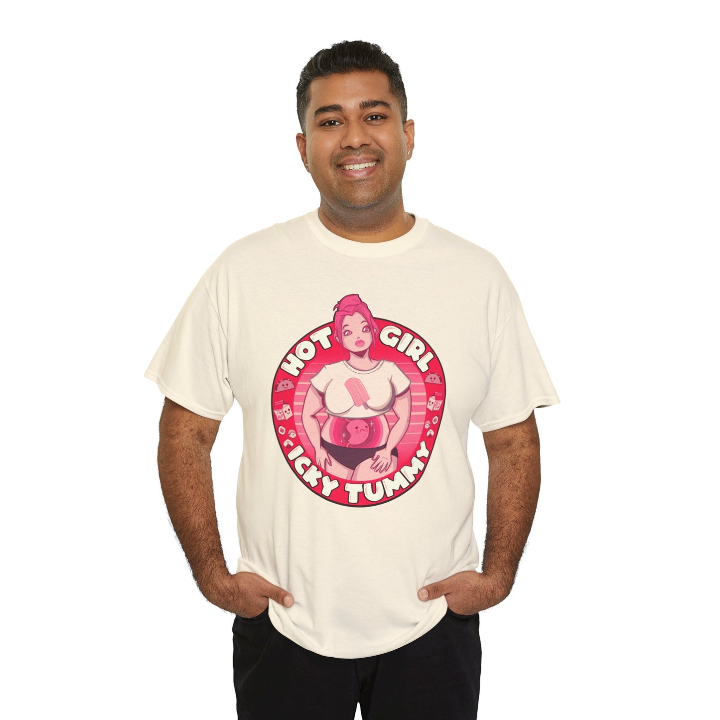 Hot Girl Icky Tummy Unisex Heavy Cotton Tee
