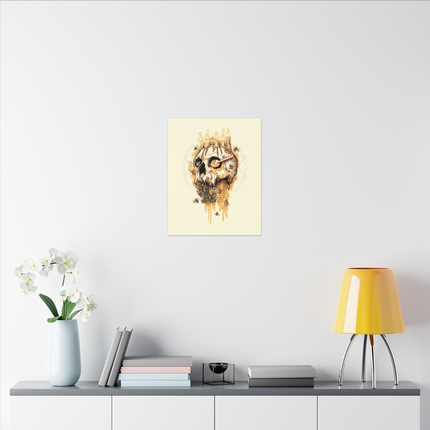 Elemental Skull Honeycore Matte Canvas Stretched