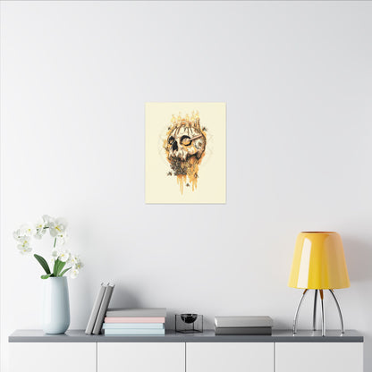 Elemental Skull Honeycore Matte Canvas Stretched