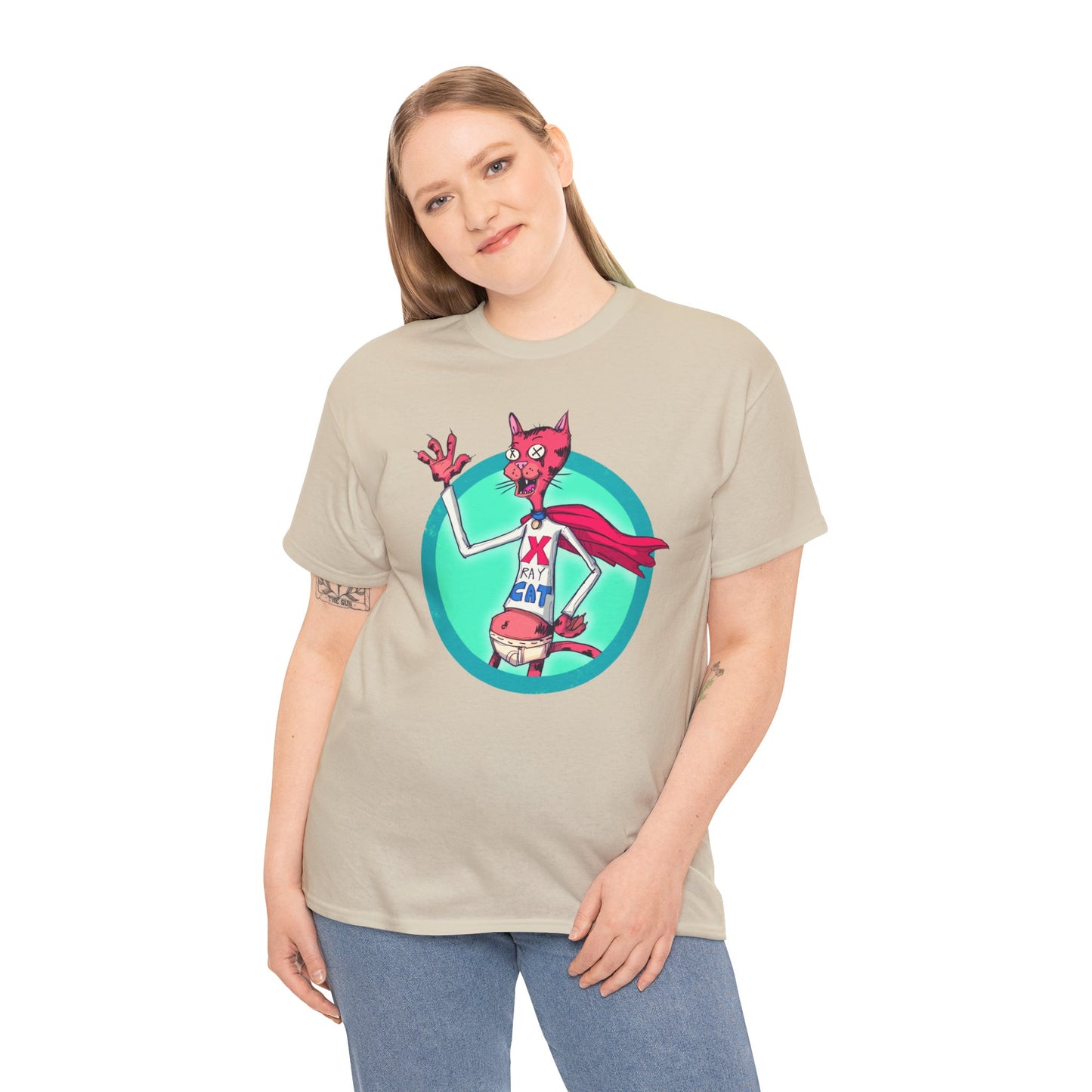 X-Ray Cat Unisex Heavy Cotton Tee