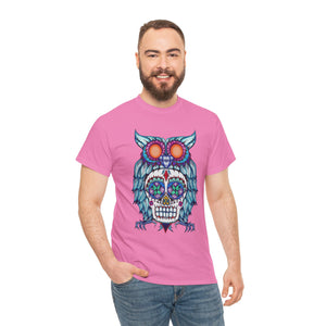 Sugar Skull Owl Unisex Heavy Cotton Tee