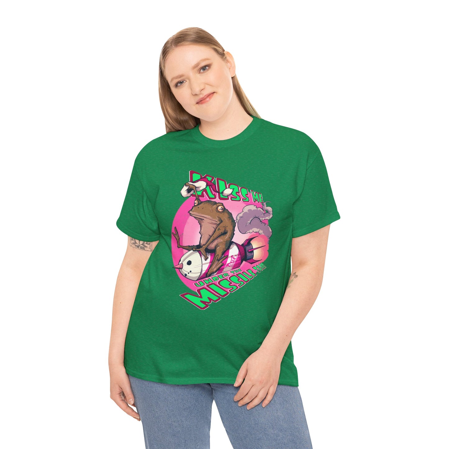 Kiss Me Under The Missile Toad Unisex Heavy Cotton Tee
