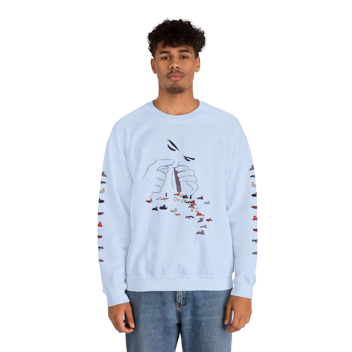 Serotonin Front + Back +Sleeve Print Unisex Heavy Blend Crewneck Sweatshirt