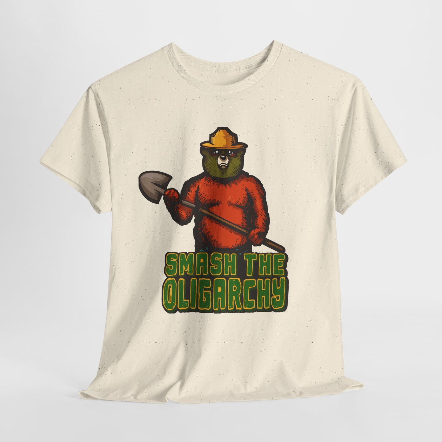 Smash The Oligarchy Bear Unisex Heavy Cotton Tee