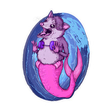 Mermaid Opossum Kiss-Cut Vinyl Decal