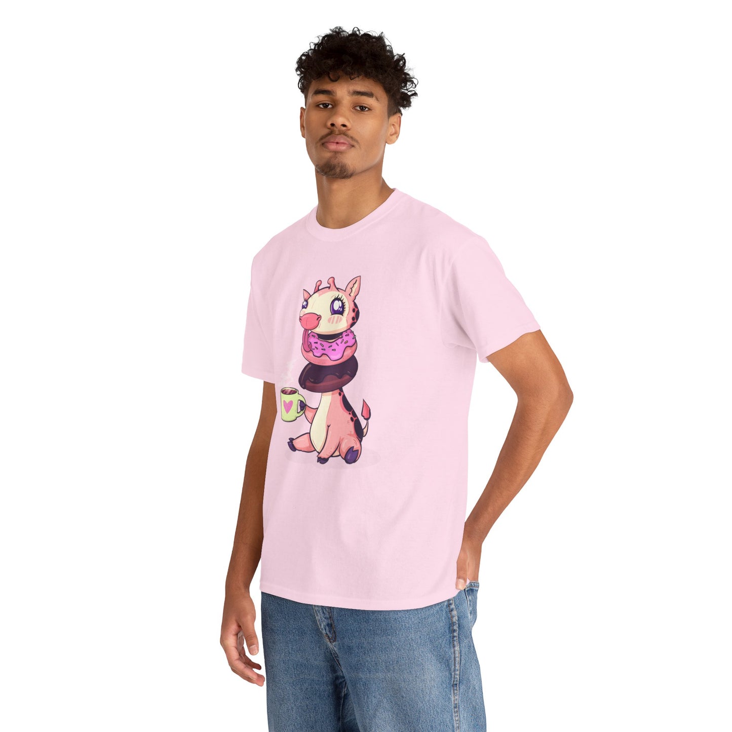 Giraffe Donuts Unisex Heavy Cotton Tee