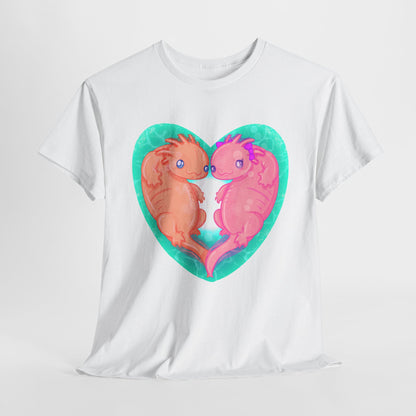 Axolotls In Love Unisex Heavy Cotton Tee