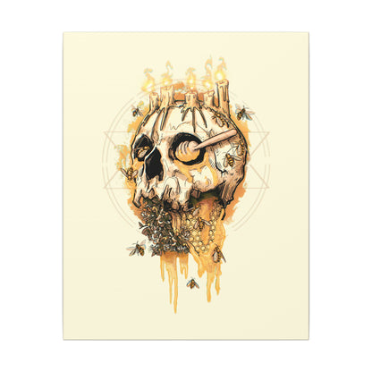 Elemental Skull Honeycore Matte Canvas Stretched