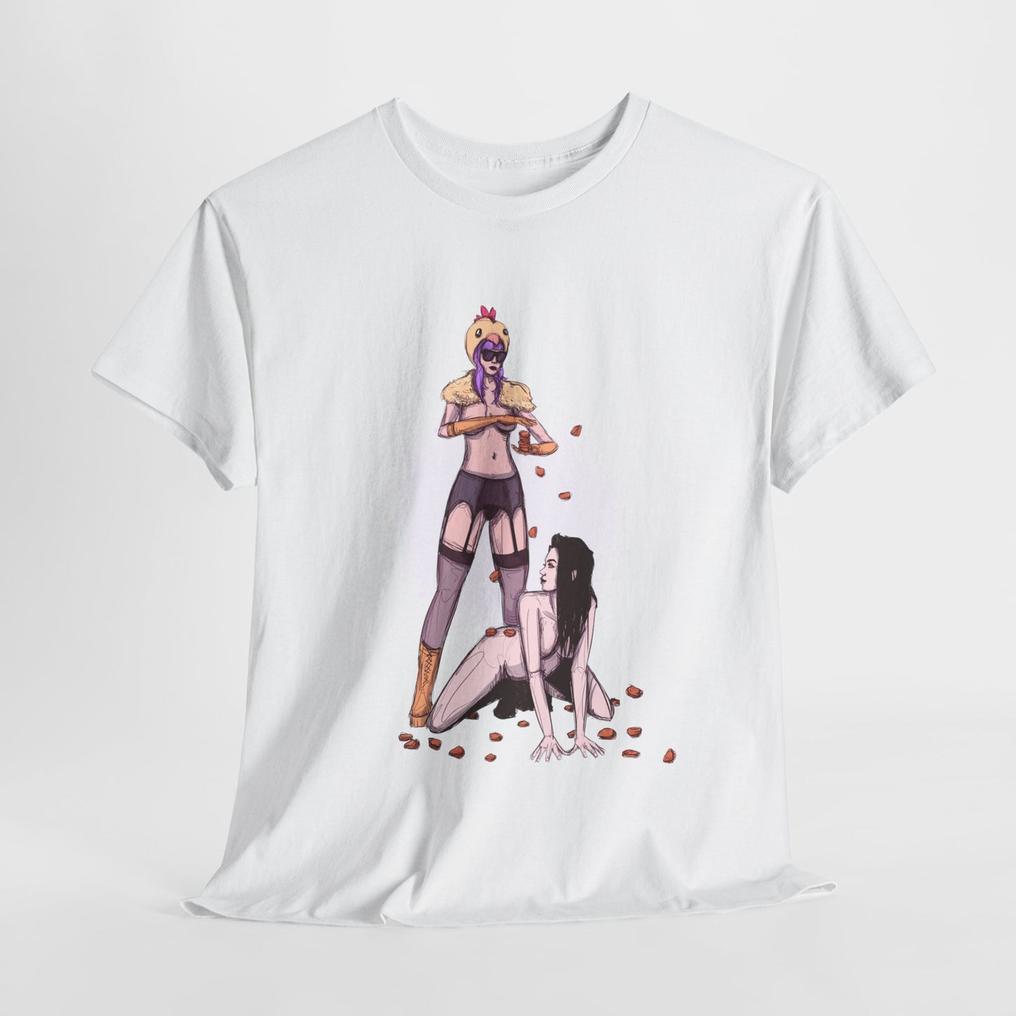 Chicken Nugget Rain Unisex Heavy Cotton Tee