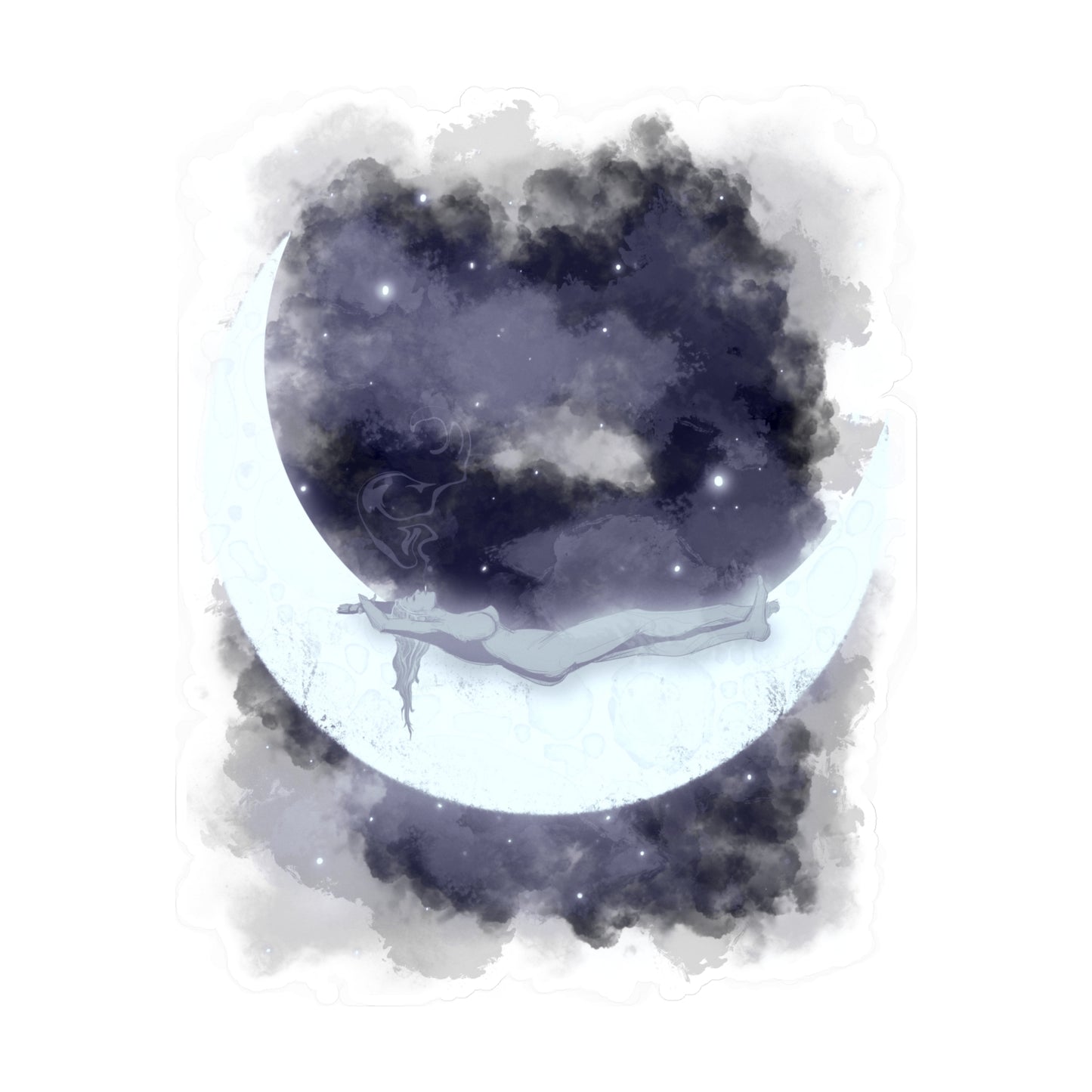 The Girl Who Loved The Moon Kiss-Cut Vinyl Decal