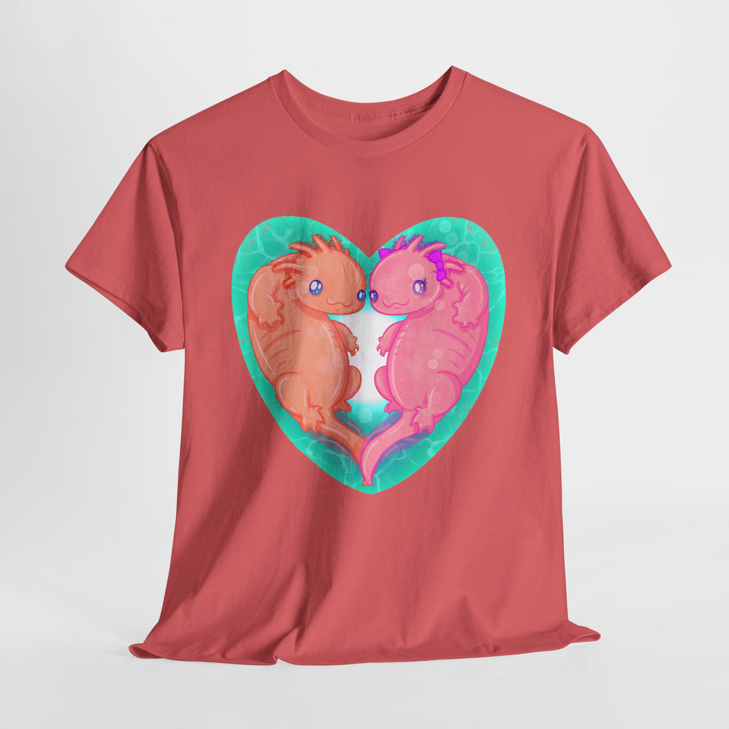 Axolotls In Love Unisex Heavy Cotton Tee