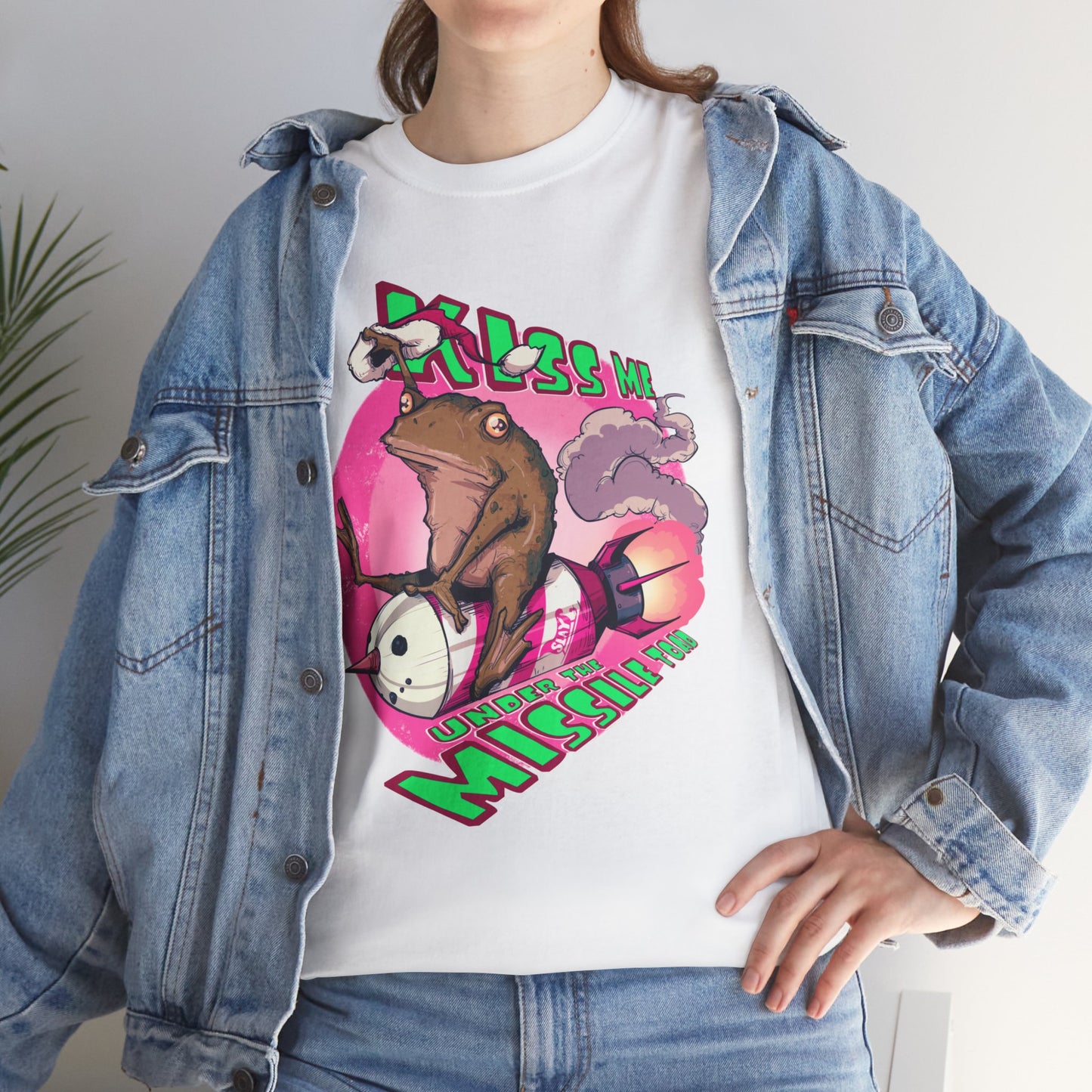 Kiss Me Under The Missile Toad Unisex Heavy Cotton Tee