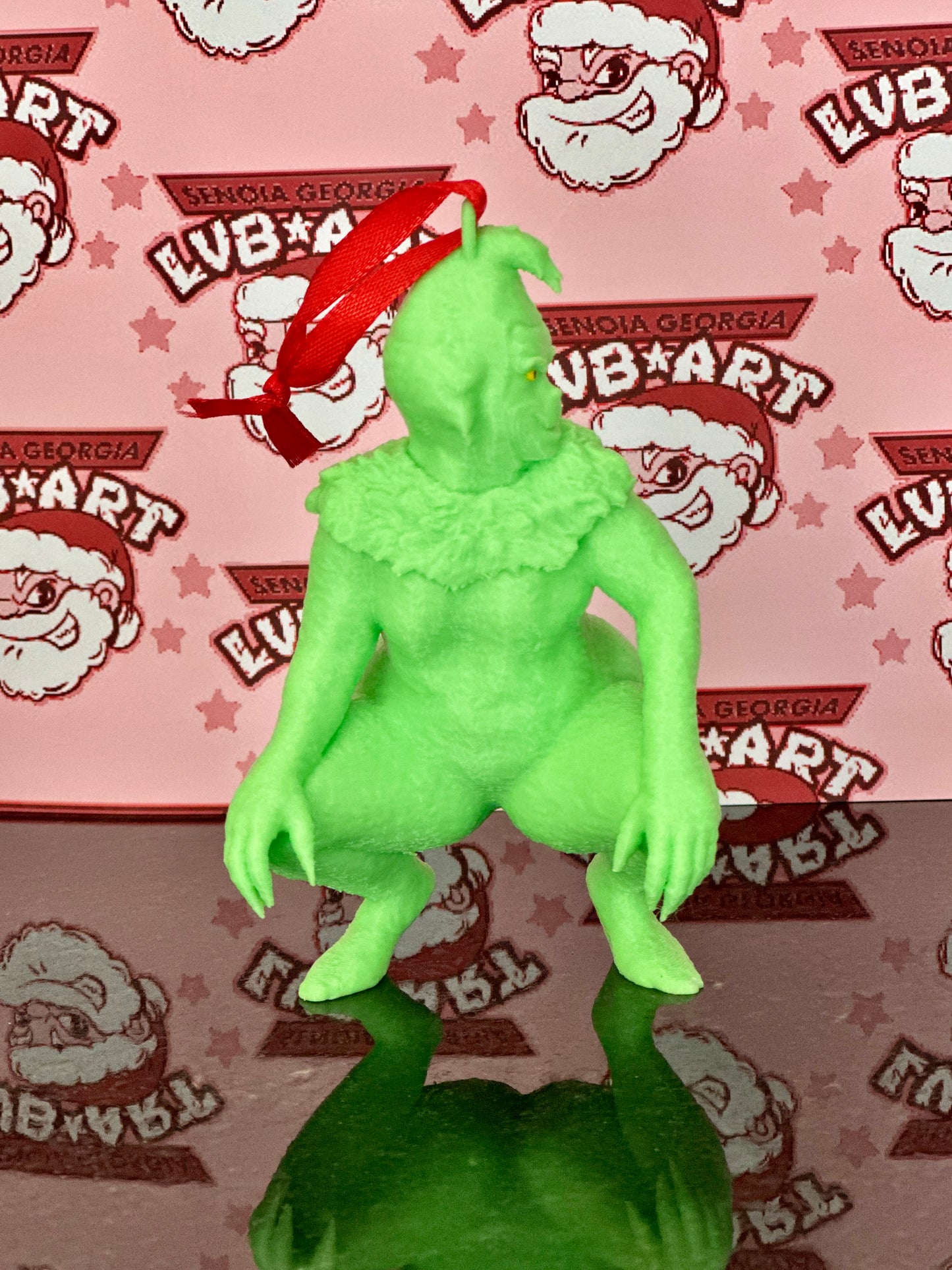 Thick Green Christmas Monster 3D Print Ornament