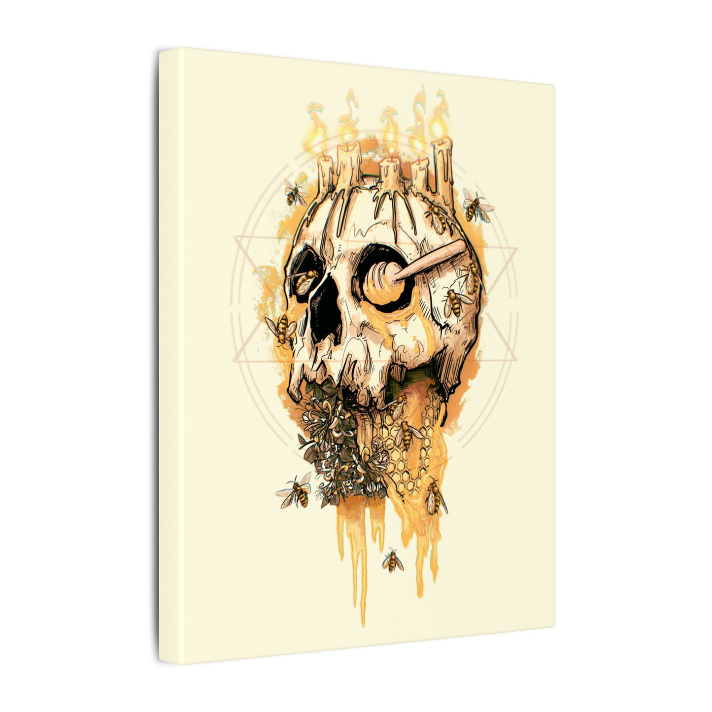 Elemental Skull Honeycore Matte Canvas Stretched