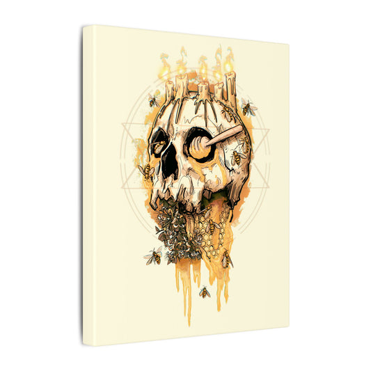 Elemental Skull Honeycore Matte Canvas Stretched