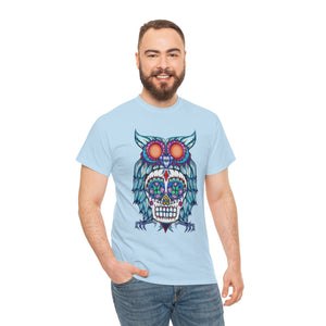 Sugar Skull Owl Unisex Heavy Cotton Tee