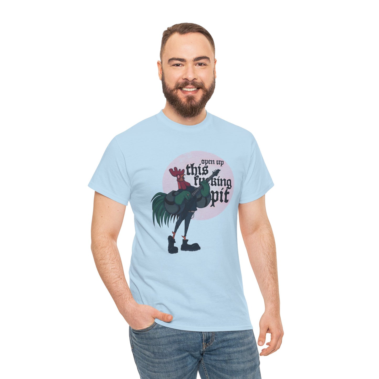 Open Up This Pit Rooster Unisex Heavy Cotton Tee