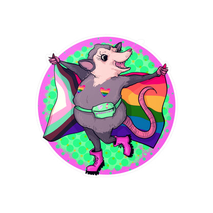 Pride Opossum Kiss-Cut Vinyl Decal