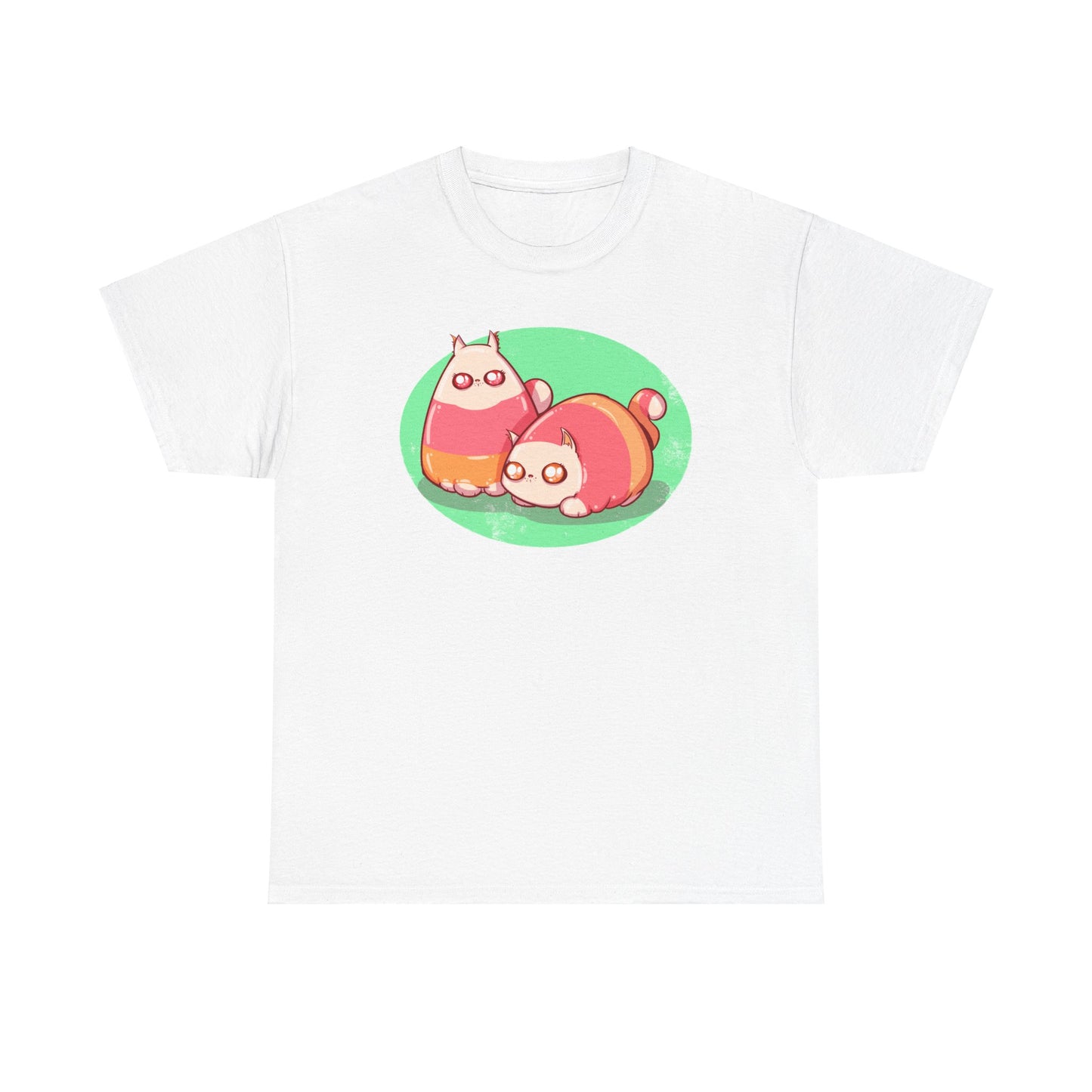 Candy Corn Cats Unisex Heavy Cotton Tee