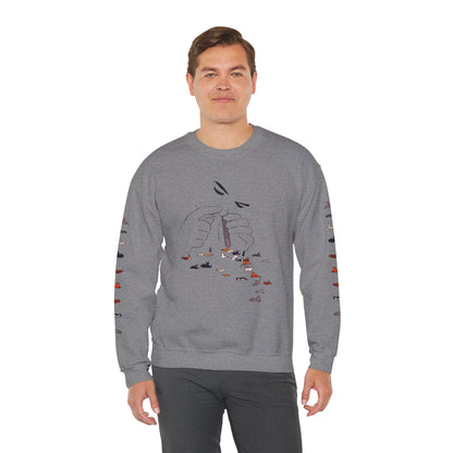 Serotonin Front + Back +Sleeve Print Unisex Heavy Blend Crewneck Sweatshirt