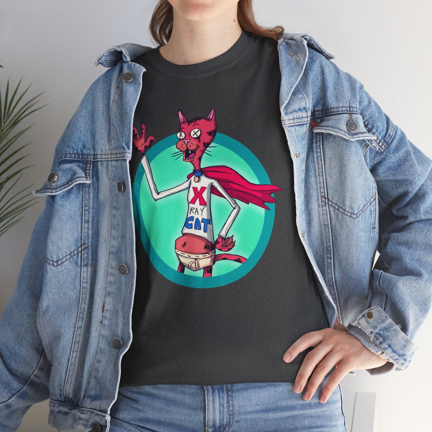 X-Ray Cat Unisex Heavy Cotton Tee