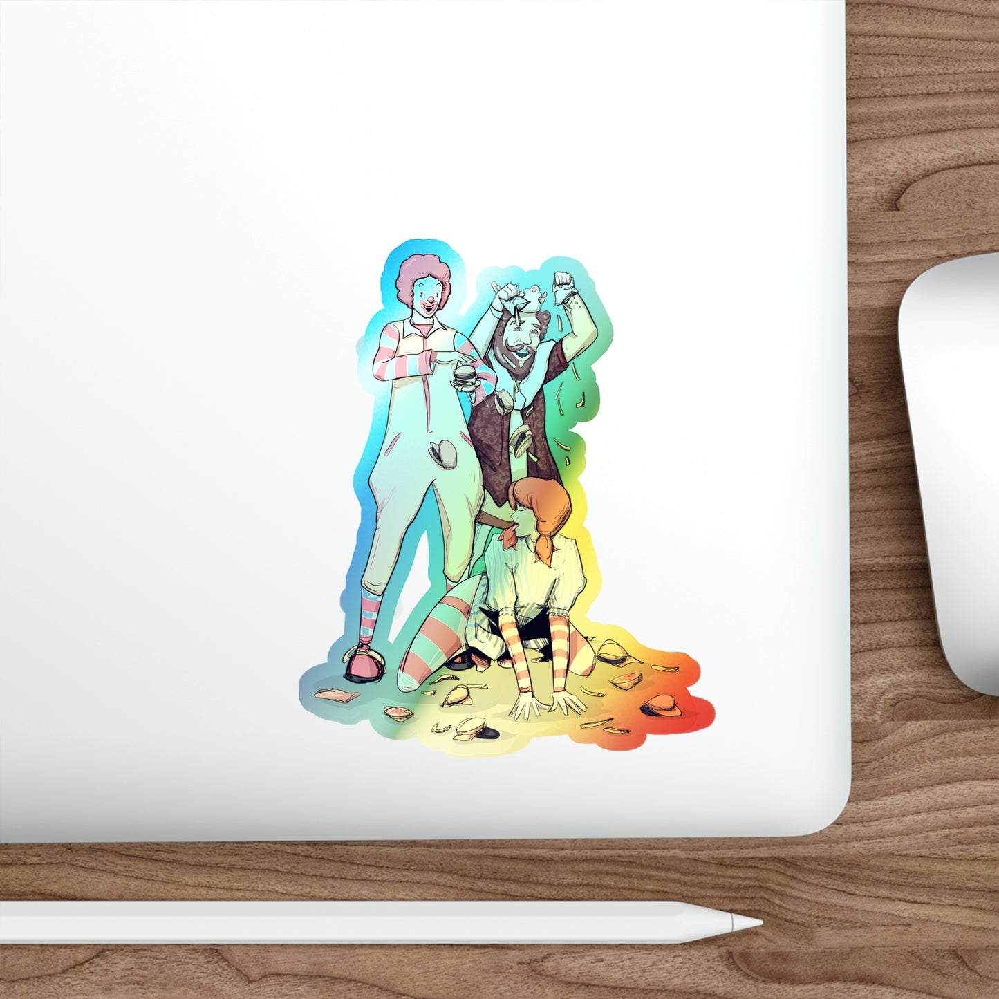Burgers & Fries Holographic Die-cut Stickers