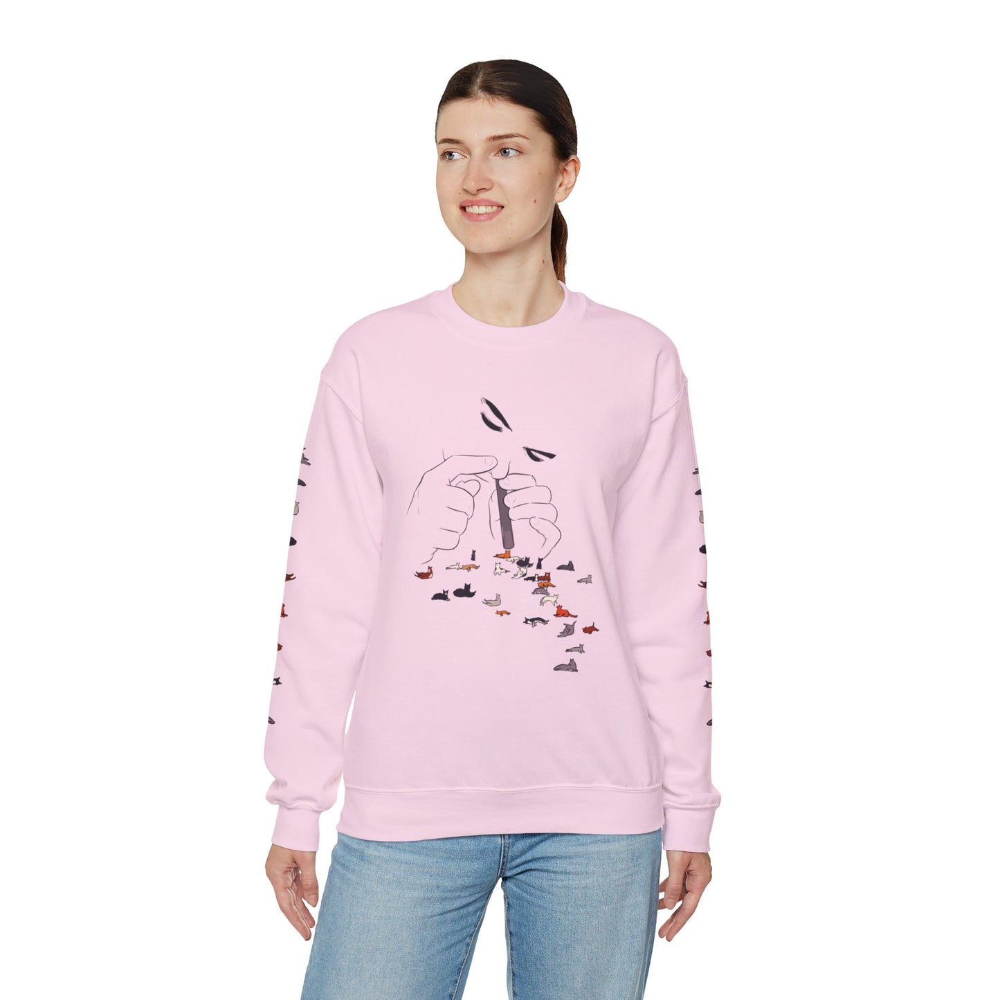Serotonin Front + Back +Sleeve Print Unisex Heavy Blend Crewneck Sweatshirt